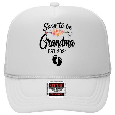 Soon To Be Grandma 2024 Mothers Day For New Grandma High Crown Mesh Back Trucker Hat