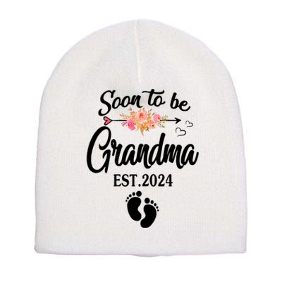 Soon To Be Grandma 2024 Mothers Day For New Grandma Short Acrylic Beanie