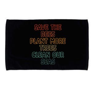 Save The Bees Plant More Trees Clean Seas Gift Microfiber Hand Towel