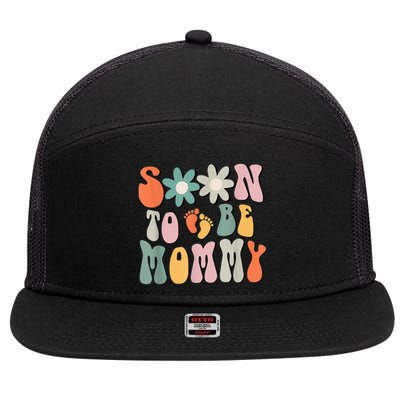 Soon To Be Mommy Gifts Pregnancy Announcement Mom To Be 7 Panel Mesh Trucker Snapback Hat