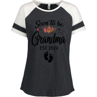 Soon To Be Grandma 2024 Mothers Day For New Grandma Enza Ladies Jersey Colorblock Tee