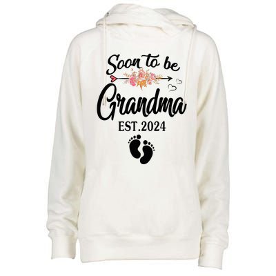 Soon To Be Grandma 2024 Mothers Day For New Grandma Womens Funnel Neck Pullover Hood