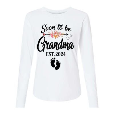 Soon To Be Grandma 2024 Mothers Day For New Grandma Womens Cotton Relaxed Long Sleeve T-Shirt