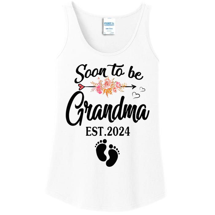 Soon To Be Grandma 2024 Mothers Day For New Grandma Ladies Essential Tank