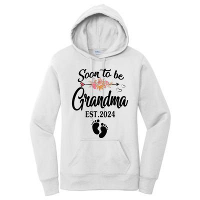 Soon To Be Grandma 2024 Mothers Day For New Grandma Women's Pullover Hoodie