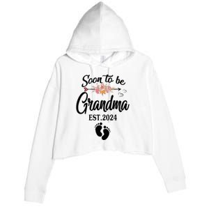 Soon To Be Grandma 2024 Mothers Day For New Grandma Crop Fleece Hoodie