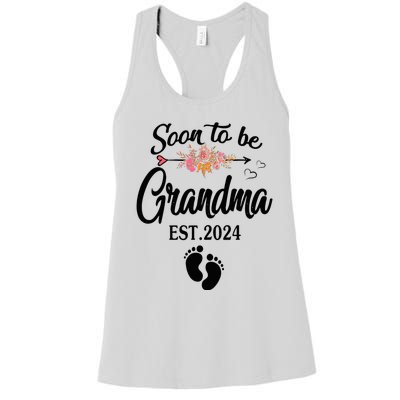 Soon To Be Grandma 2024 Mothers Day For New Grandma Women's Racerback Tank