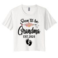 Soon To Be Grandma 2024 Mothers Day For New Grandma Women's Crop Top Tee