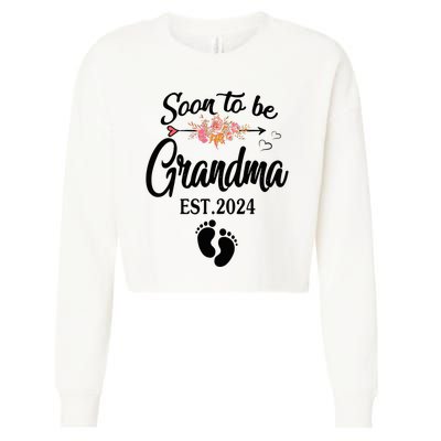 Soon To Be Grandma 2024 Mothers Day For New Grandma Cropped Pullover Crew