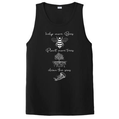 Save The Bees Plant More Trees Clean The Seas Earth Day Gift PosiCharge Competitor Tank