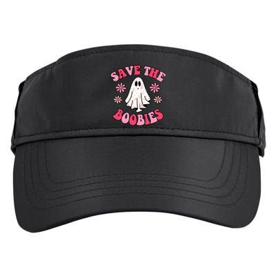 Save The Boobies Breast Cancer Groovy Ghost Adult Drive Performance Visor