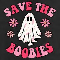 Save The Boobies Breast Cancer Groovy Ghost Adult Drive Performance Visor