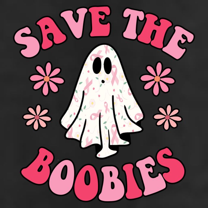 Save The Boobies Breast Cancer Groovy Ghost Adult Drive Performance Visor