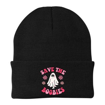 Save The Boobies Breast Cancer Groovy Ghost Beanie