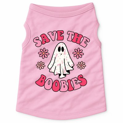 Save The Boobies Breast Cancer Groovy Ghost Doggie Tank