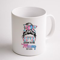 Soon To Be Mommy Est 2024 Messy Bun Pregnancy Announcement Coffee Mug