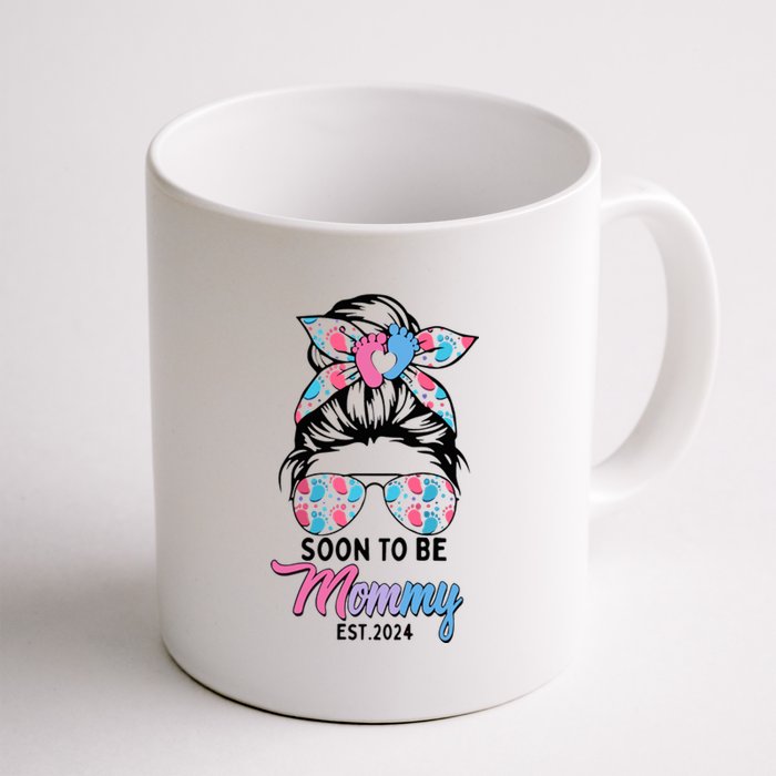 Soon To Be Mommy Est 2024 Messy Bun Pregnancy Announcement Coffee Mug