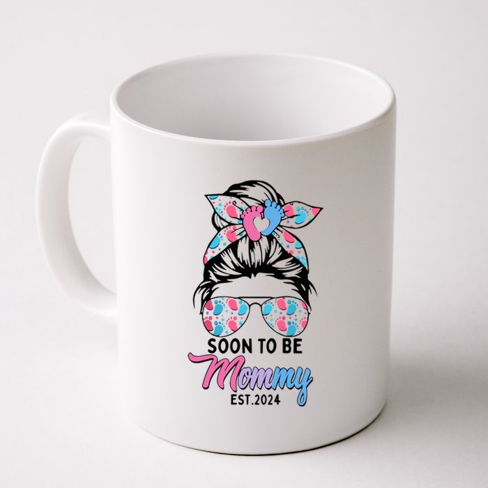 Soon To Be Mommy Est 2024 Messy Bun Pregnancy Announcement Coffee Mug