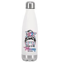 Soon To Be Mommy Est 2024 Messy Bun Pregnancy Announcement Stainless Steel Insulated Water Bottle