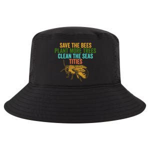 Save The Bees Plant More Trees Clean The Seas Funny Titties Gift Cool Comfort Performance Bucket Hat