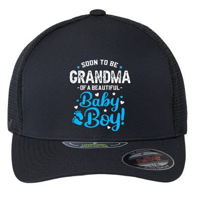 Soon To Be Grandma Of A Baby Promoted to Grandma Flexfit Unipanel Trucker Cap