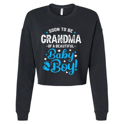 Soon To Be Grandma Of A Baby Promoted to Grandma Cropped Pullover Crew