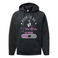 Soon to be Grandma of Twins 2024 For Pregnancy Announcement Performance Fleece Hoodie