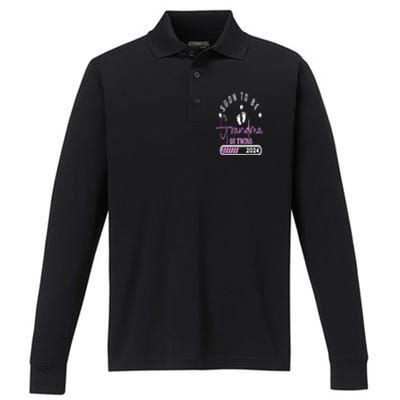 Soon to be Grandma of Twins 2024 For Pregnancy Announcement Performance Long Sleeve Polo