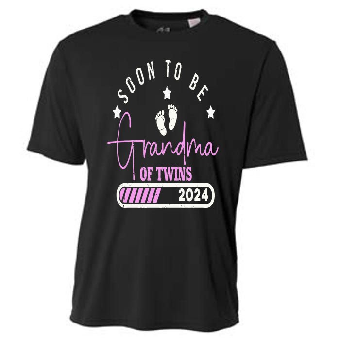 Soon to be Grandma of Twins 2024 For Pregnancy Announcement Cooling Performance Crew T-Shirt