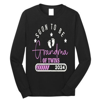 Soon to be Grandma of Twins 2024 For Pregnancy Announcement Long Sleeve Shirt