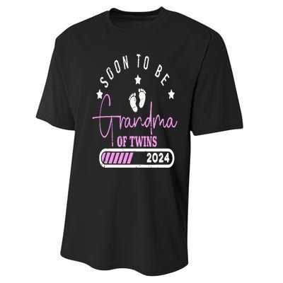 Soon to be Grandma of Twins 2024 For Pregnancy Announcement Performance Sprint T-Shirt