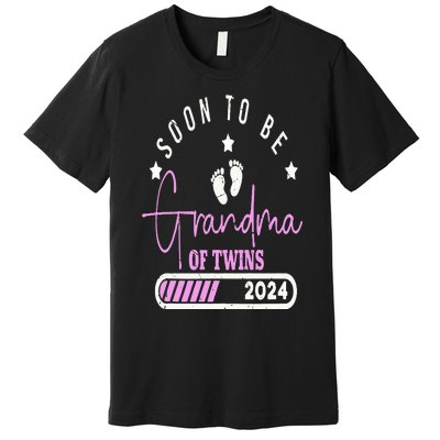 Soon to be Grandma of Twins 2024 For Pregnancy Announcement Premium T-Shirt