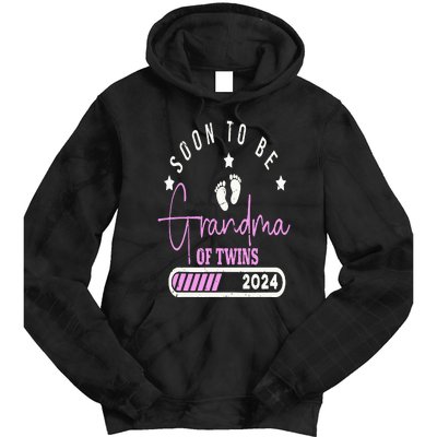 Soon to be Grandma of Twins 2024 For Pregnancy Announcement Tie Dye Hoodie