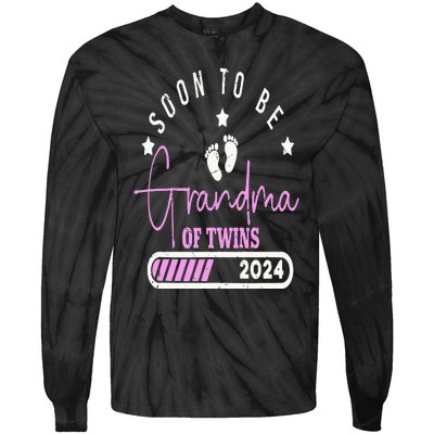 Soon to be Grandma of Twins 2024 For Pregnancy Announcement Tie-Dye Long Sleeve Shirt