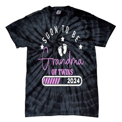 Soon to be Grandma of Twins 2024 For Pregnancy Announcement Tie-Dye T-Shirt