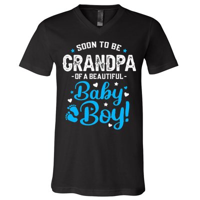 Soon To Be Grandpa Of A Baby Promoted to Grandpa V-Neck T-Shirt