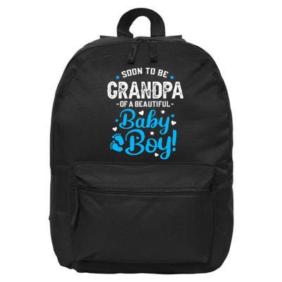 Soon To Be Grandpa Of A Baby Promoted to Grandpa 16 in Basic Backpack