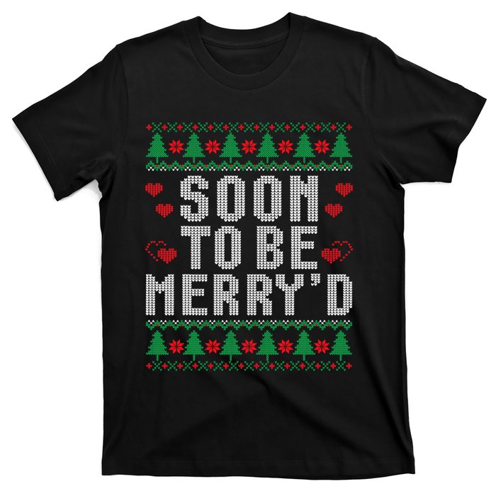 Soon To Be MerryD Engaged Couples Matching Ugly Christmas T-Shirt