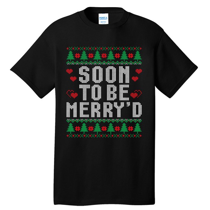 Soon To Be MerryD Engaged Couples Matching Ugly Christmas Tall T-Shirt