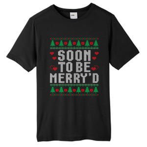 Soon To Be MerryD Engaged Couples Matching Ugly Christmas Tall Fusion ChromaSoft Performance T-Shirt