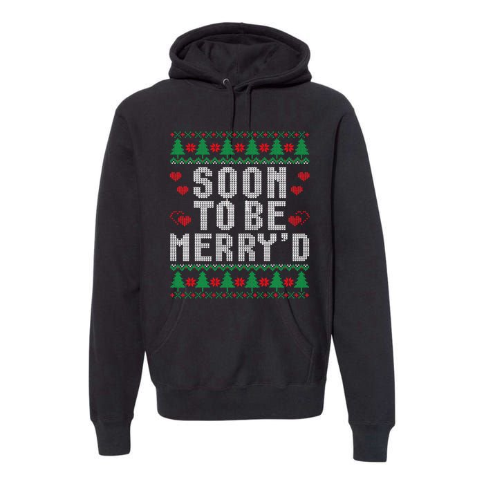 Soon To Be MerryD Engaged Couples Matching Ugly Christmas Premium Hoodie