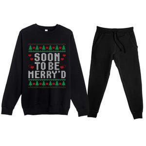 Soon To Be MerryD Engaged Couples Matching Ugly Christmas Premium Crewneck Sweatsuit Set