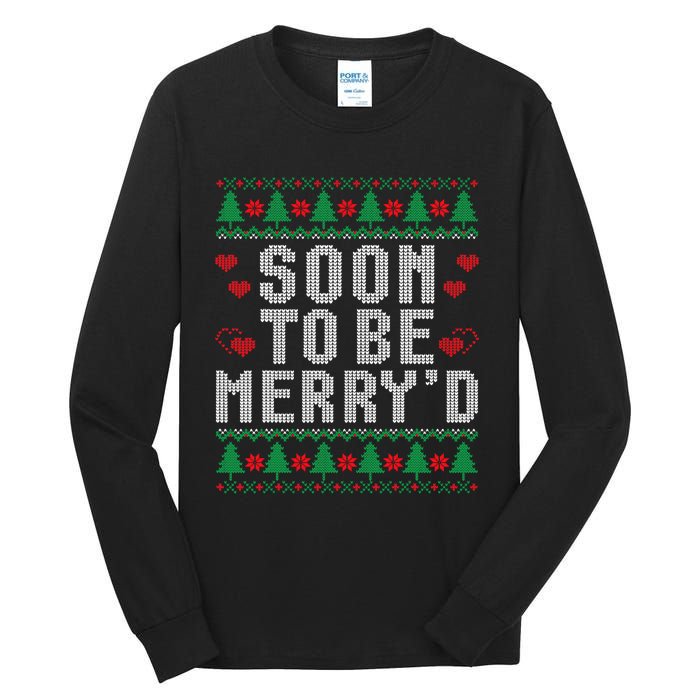 Soon To Be MerryD Engaged Couples Matching Ugly Christmas Tall Long Sleeve T-Shirt