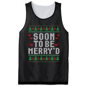 Soon To Be MerryD Engaged Couples Matching Ugly Christmas Mesh Reversible Basketball Jersey Tank