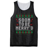 Soon To Be MerryD Engaged Couples Matching Ugly Christmas Mesh Reversible Basketball Jersey Tank