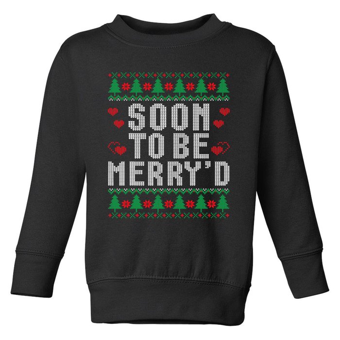 Soon To Be MerryD Engaged Couples Matching Ugly Christmas Toddler Sweatshirt