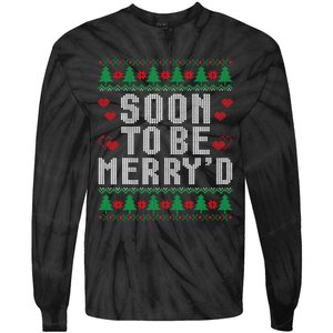 Soon To Be MerryD Engaged Couples Matching Ugly Christmas Tie-Dye Long Sleeve Shirt