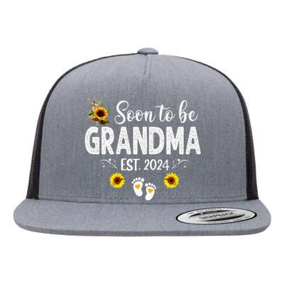 Soon to be Grandma 2024 Mother's Day For New Grandma Flat Bill Trucker Hat