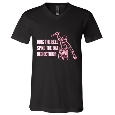 Spike The Bat Red October V-Neck T-Shirt