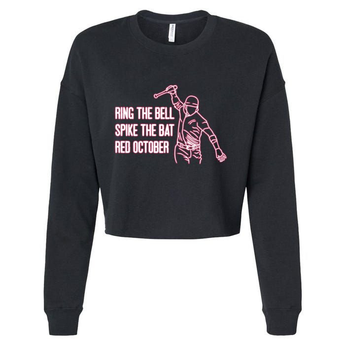 Spike The Bat Red October Cropped Pullover Crew